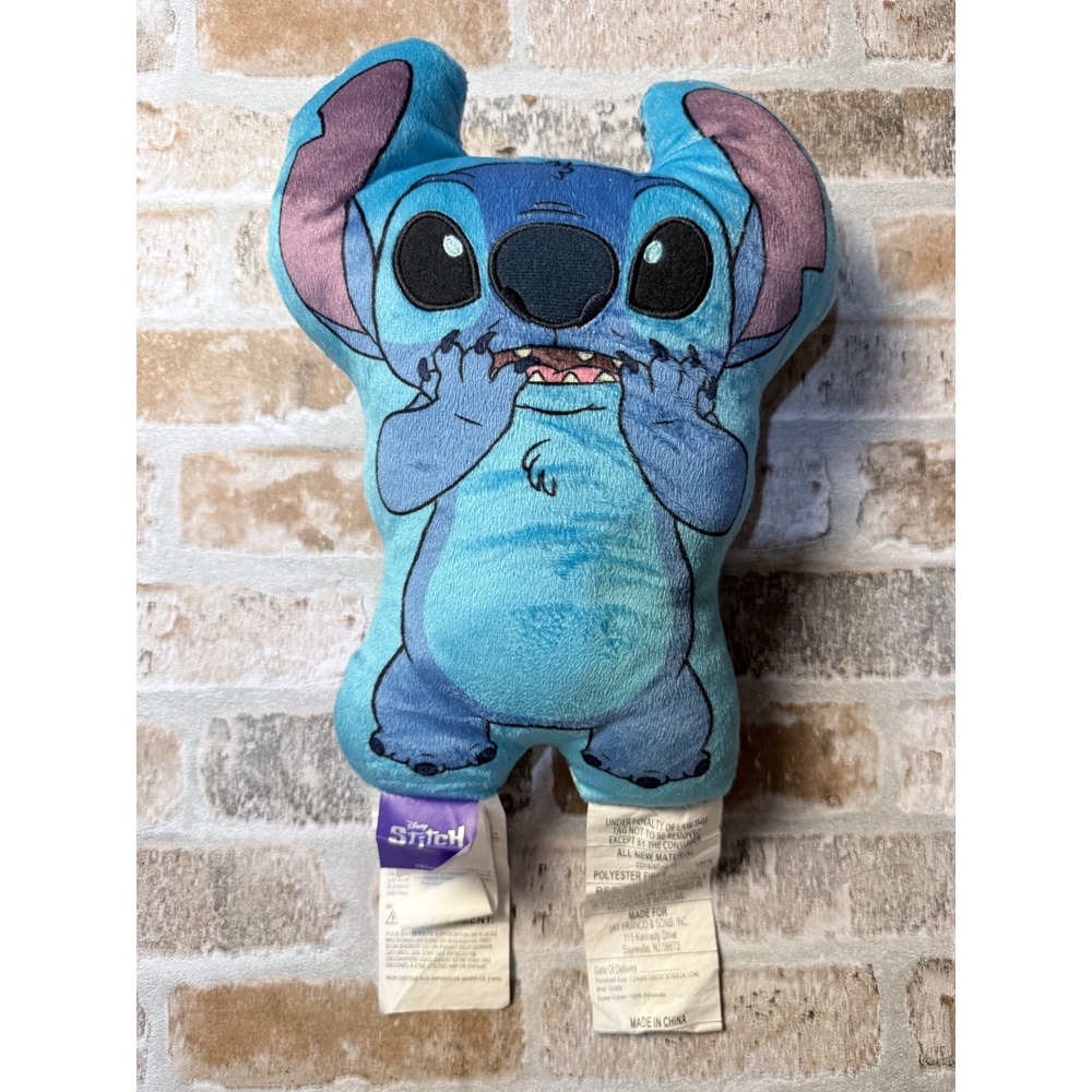 Disney Lilo & Stitch Plush Decorative Pillow Blue Tropical‎ Floral Print